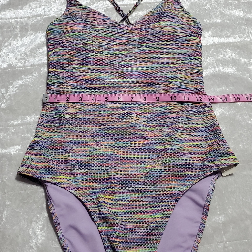 Aerie Purple Multicolored Strapy Back Swimsuit - Picture 5 of 6